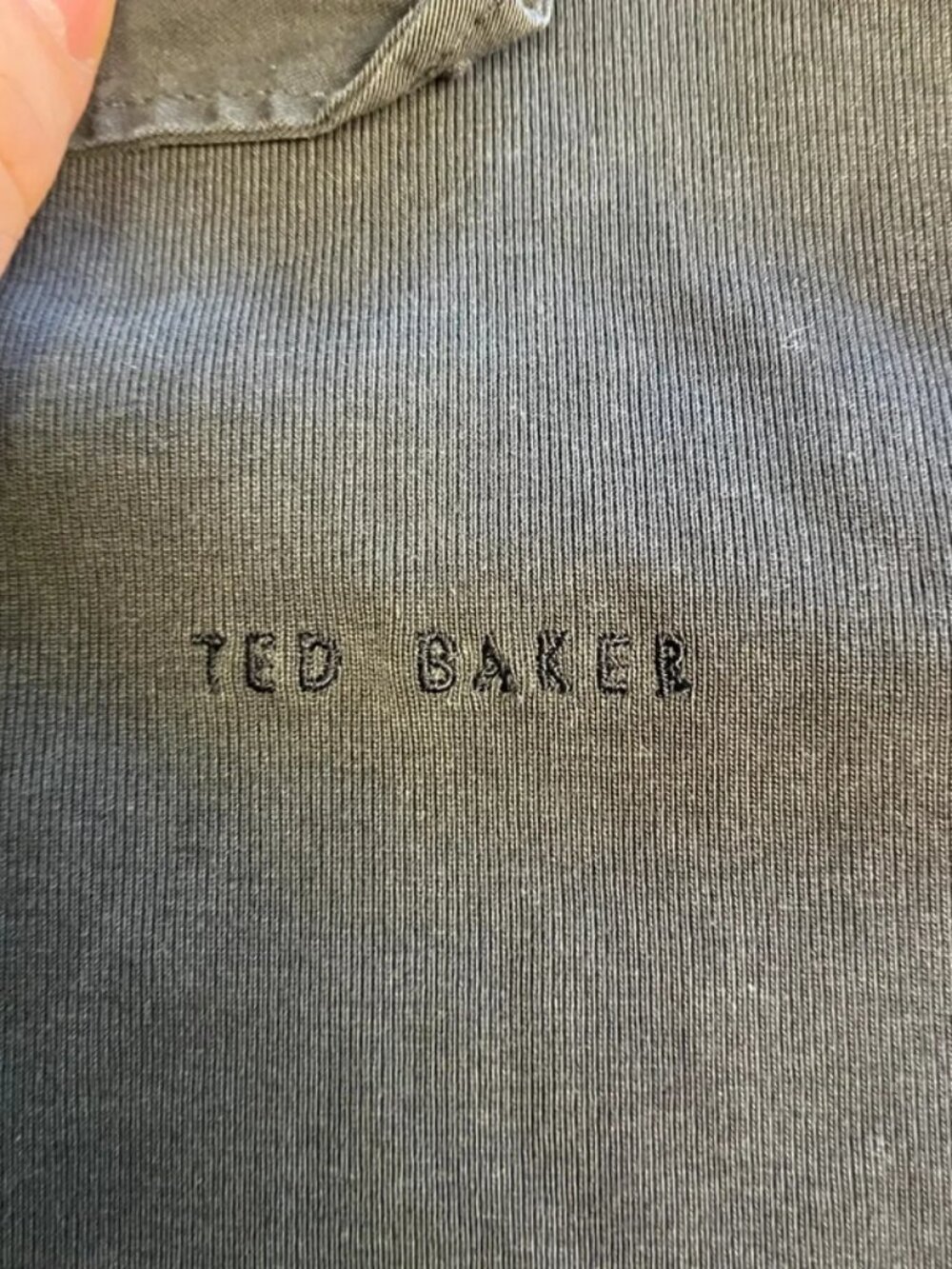 Ted Baker Long Sleeve Polo Shirt Mens Medium Navy Cotton Button Up - Picture 3 of 5